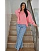 Poppy & Pine Houndstooth Print Flared Denim Pants - Image 5