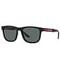 Color:Black - Image 1 - Men's 54mm Polarized Square Sunglasses