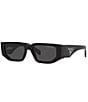 Color:Black - Image 1 - Unisex 54mm Rectangle Sunglasses