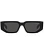 Color:Black - Image 2 - Unisex 54mm Rectangle Sunglasses
