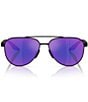Prada Men's Linea Rossa 58mm Aviator Sunglasses, Color:Black Rubber/Dark Blue Mirror Violet - Image 2
