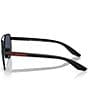 Prada Men's Linea Rossa 58mm Aviator Sunglasses, Color:Black Rubber/Dark Blue Mirror Violet - Image 3