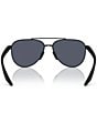 Prada Men's Linea Rossa 58mm Aviator Sunglasses, Color:Black Rubber/Dark Blue Mirror Violet - Image 4