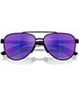 Prada Men's Linea Rossa 58mm Aviator Sunglasses, Color:Black Rubber/Dark Blue Mirror Violet - Image 5