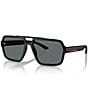 Prada Men's Linea Rossa PS 59mm Polarized Pilot Sunglasses, Color:Black - Image 1
