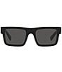 Color:Black - Image 2 - Men's PR 19WS 52mm Rectangle Sunglasses