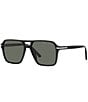 Color:Black - Image 1 - Men's PR 20YS 55mm Pilot Polarized Sunglasses