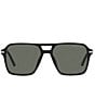 Color:Black - Image 2 - Men's PR 20YS 55mm Pilot Polarized Sunglasses