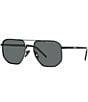 Color:Black - Image 1 - Men's PR 59YS 57mm Polarized Square Sunglasses