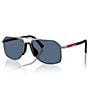 Prada Men's PR B51S 53mm Aviator Sunglasses, Color:Gunmetal - Image 1
