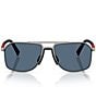 Prada Men's PR B51S 53mm Aviator Sunglasses, Color:Gunmetal - Image 2