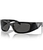 Color:Black - Image 1 - Men's PRA19S 60mm Wrap Sunglasses