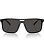 Color:Black/Dark Grey - Image 2 - Men's PRA22S 58mm Rectangle Sunglasses