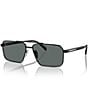Color:Black - Image 1 - Men's PRA57S 61mm Polarized Rectangle Sunglasses