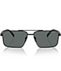 Color:Black - Image 2 - Men's PRA57S 61mm Polarized Rectangle Sunglasses