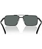 Color:Black - Image 4 - Men's PRA57S 61mm Polarized Rectangle Sunglasses