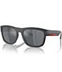 Color:Matte Grey - Image 1 - Men's PS 01ZS 56mm Mirrored Pillow Sunglasses
