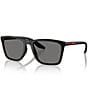 Prada Men's PSB08SF 56mm Square Polarized Sunglasses, Color:Matte Black/Dark Grey - Image 1