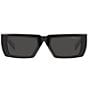 Color:Black - Image 2 - Unisex 55mm Rectangle Sunglasses