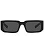Color:Black - Image 2 - Unisex PR 06YS 53mm Contrast Rim Rectangle Sunglasses