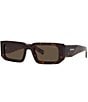 Color:Tortoise - Image 1 - Unisex PR 06YS 53mm Rectangle Sunglasses