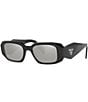 Color:Black/Silver - Image 1 - Unisex PR 17WS 49mm Rectangle Sunglasses