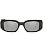 Color:Black/Silver - Image 2 - Unisex PR 17WS 49mm Rectangle Sunglasses