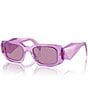Color:Transparent Amethyst - Image 1 - Unisex PR 17WS 49mm Transparent Rectangle Sunglasses