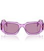 Color:Transparent Amethyst - Image 2 - Unisex PR 17WS 49mm Transparent Rectangle Sunglasses