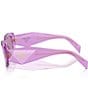 Color:Transparent Amethyst - Image 3 - Unisex PR 17WS 49mm Transparent Rectangle Sunglasses