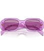 Color:Transparent Amethyst - Image 5 - Unisex PR 17WS 49mm Transparent Rectangle Sunglasses