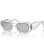 Color:Transparent Grey - Image 1 - Unisex PR 17WS 49mm Transparent Rectangle Sunglasses