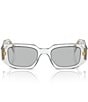 Color:Transparent Grey - Image 2 - Unisex PR 17WS 49mm Transparent Rectangle Sunglasses