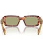 Color:Cognac Tortoise/Green - Image 4 - Unisex PR 27ZS 54mm Tortoise Rectangle Sunglasses