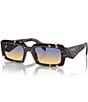 Color:Black Malt Tortoise - Image 1 - Unisex PR 27ZS 54mm Tortoise Rectangle Sunglasses