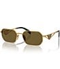 Color:Matte Gold - Image 1 - Unisex PR A51S58-X 58mm Rectangle Irregular Sunglasses