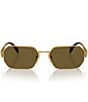 Color:Matte Gold - Image 2 - Unisex PR A51S58-X 58mm Rectangle Irregular Sunglasses