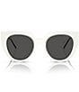 Color:Bone - Image 2 - Women's 14wsf 53mm Solid Cat Eye Sunglasses