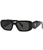 Prada Unisex PR17WS 49mm Rectangle Sunglasses, Color:Black - Image 1