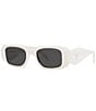 Prada Unisex PR17WS 49mm Rectangle Sunglasses, Color:Ivory - Image 1