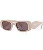 Prada Unisex PR17WS 49mm Rectangle Sunglasses, Color:Beige - Image 1
