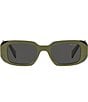 Prada Unisex PR17WS 49mm Rectangle Sunglasses, Color:Green - Image 2