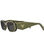 Prada Unisex PR17WS 49mm Rectangle Sunglasses, Color:Green - Image 5