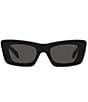 Color:Black - Image 2 - Women's PR 13ZS 50mm Black Cat Eye Sunglasses
