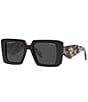 Color:Black - Image 1 - Women's 51mm Square Sunglasses