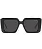 Color:Black - Image 2 - Women's 51mm Square Sunglasses