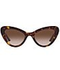 Color:Havana - Image 2 - Women's 52mm Havana Cat Eye Sunglasses