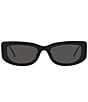 Color:Black - Image 2 - Women's 53mm Rectangle Sunglasses