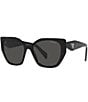 Color:Black - Image 1 - Women's 55mm Cat Eye Sunglasses