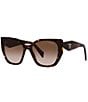 Color:Tortoise - Image 1 - Women's 55mm Gradient Brown Cat Eye Sunglasses